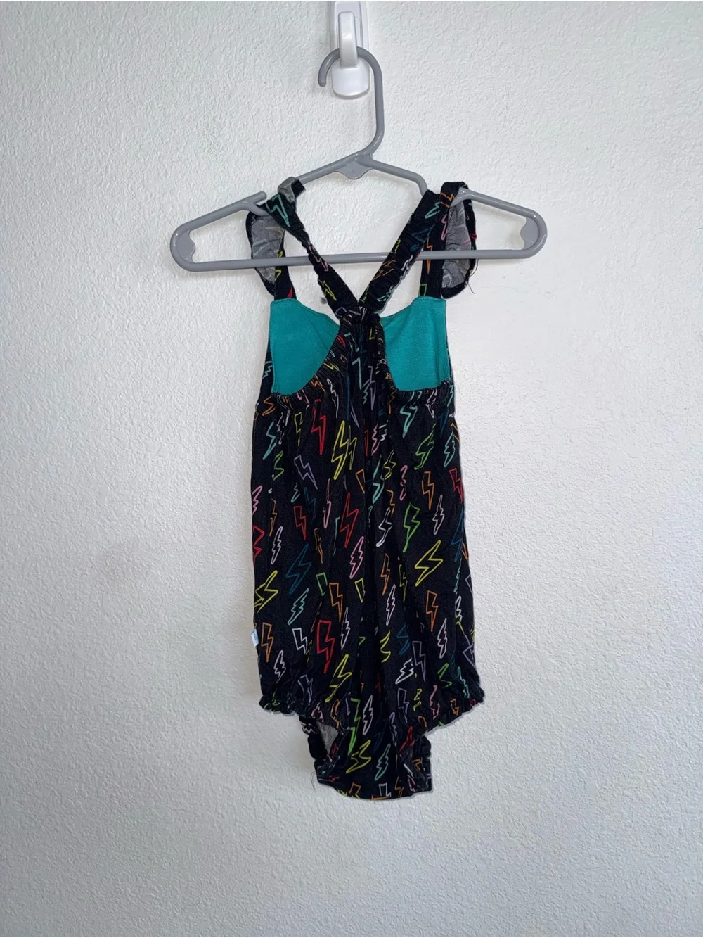 Posh Peanut Black Lightning Bolt Print One-Piece Bodysuit